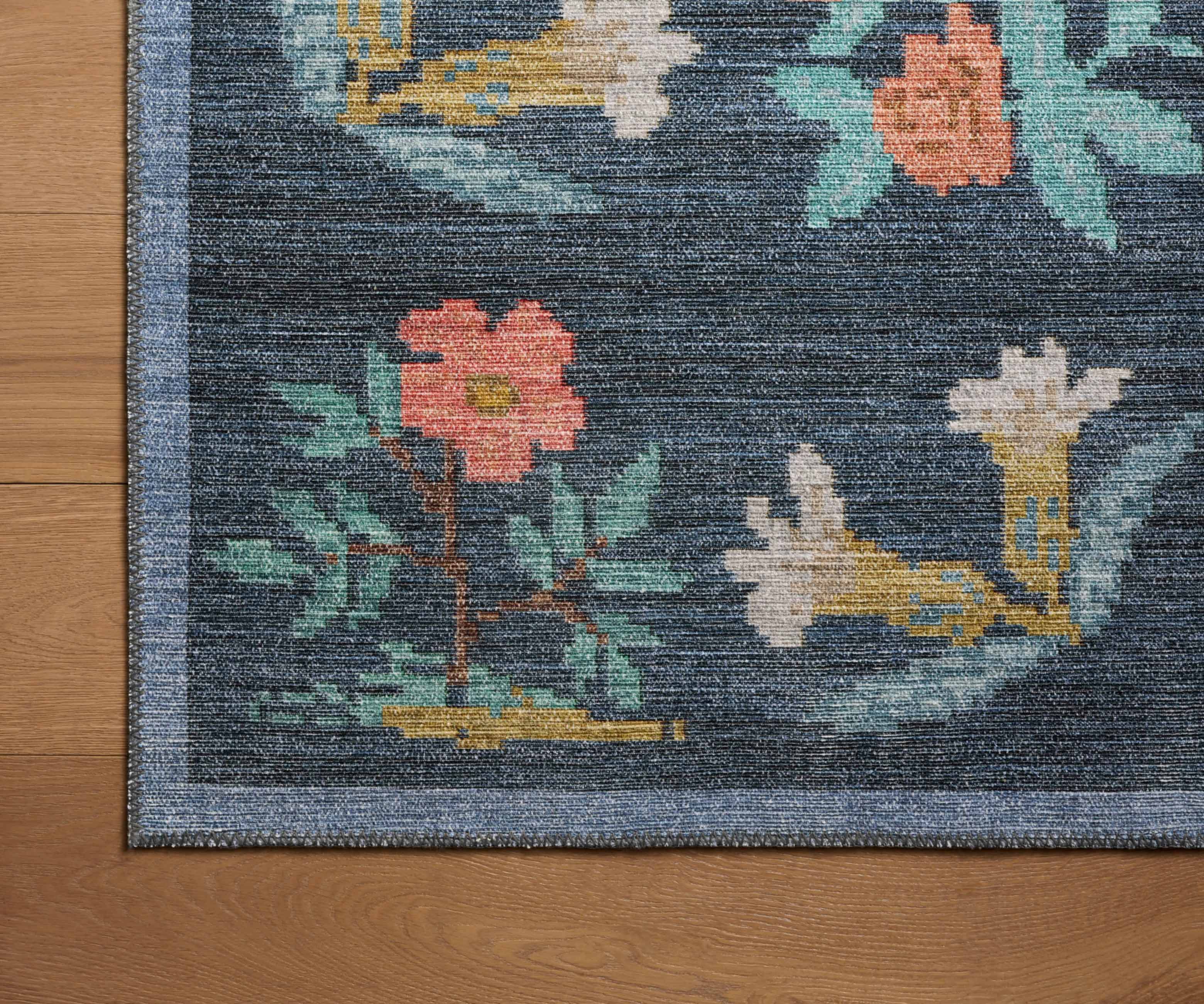 Rosa Hawthorne Power Loomed Rug - Navy - Image 3