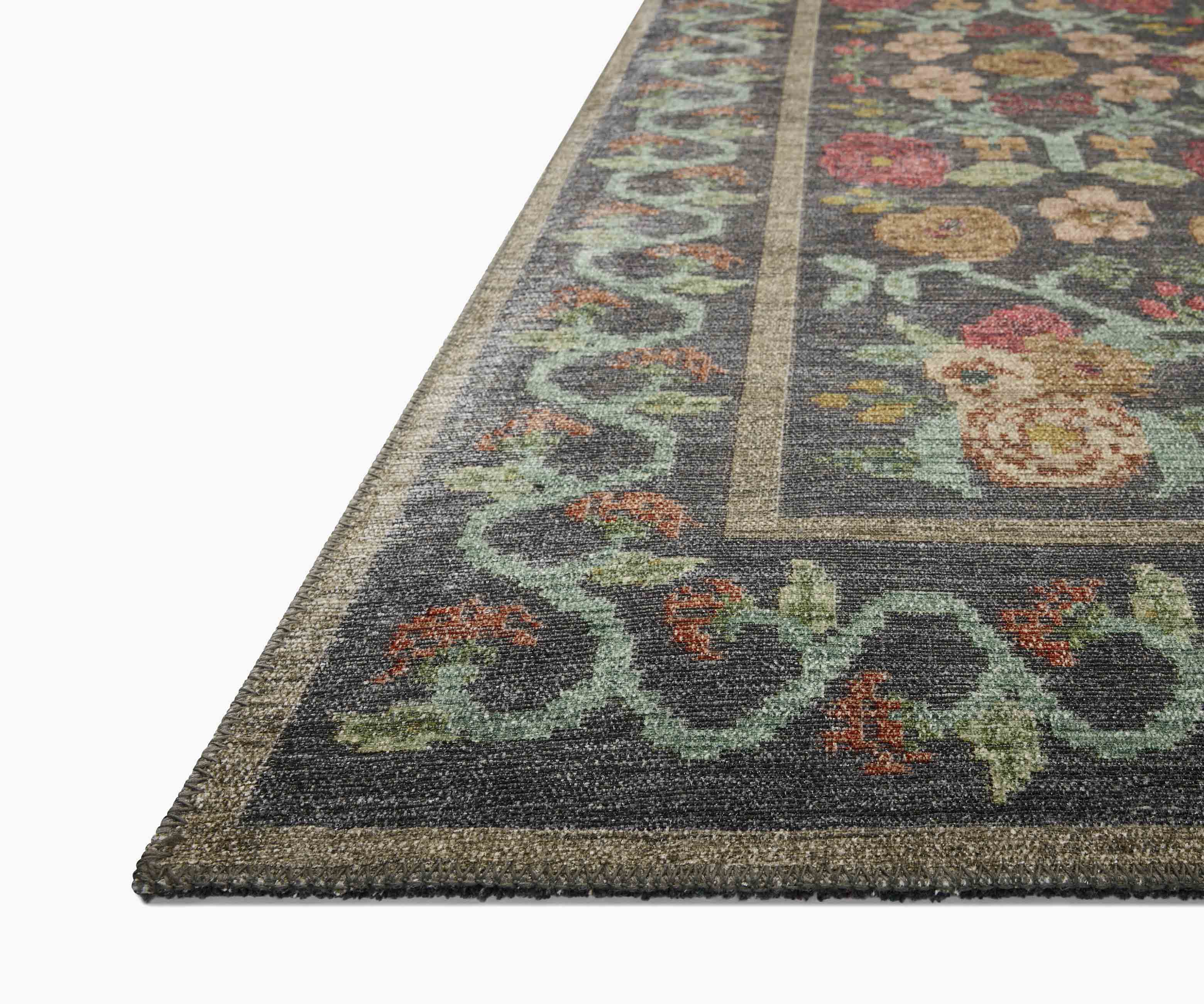 Rosa Power Loomed Rug - Black - Image 3