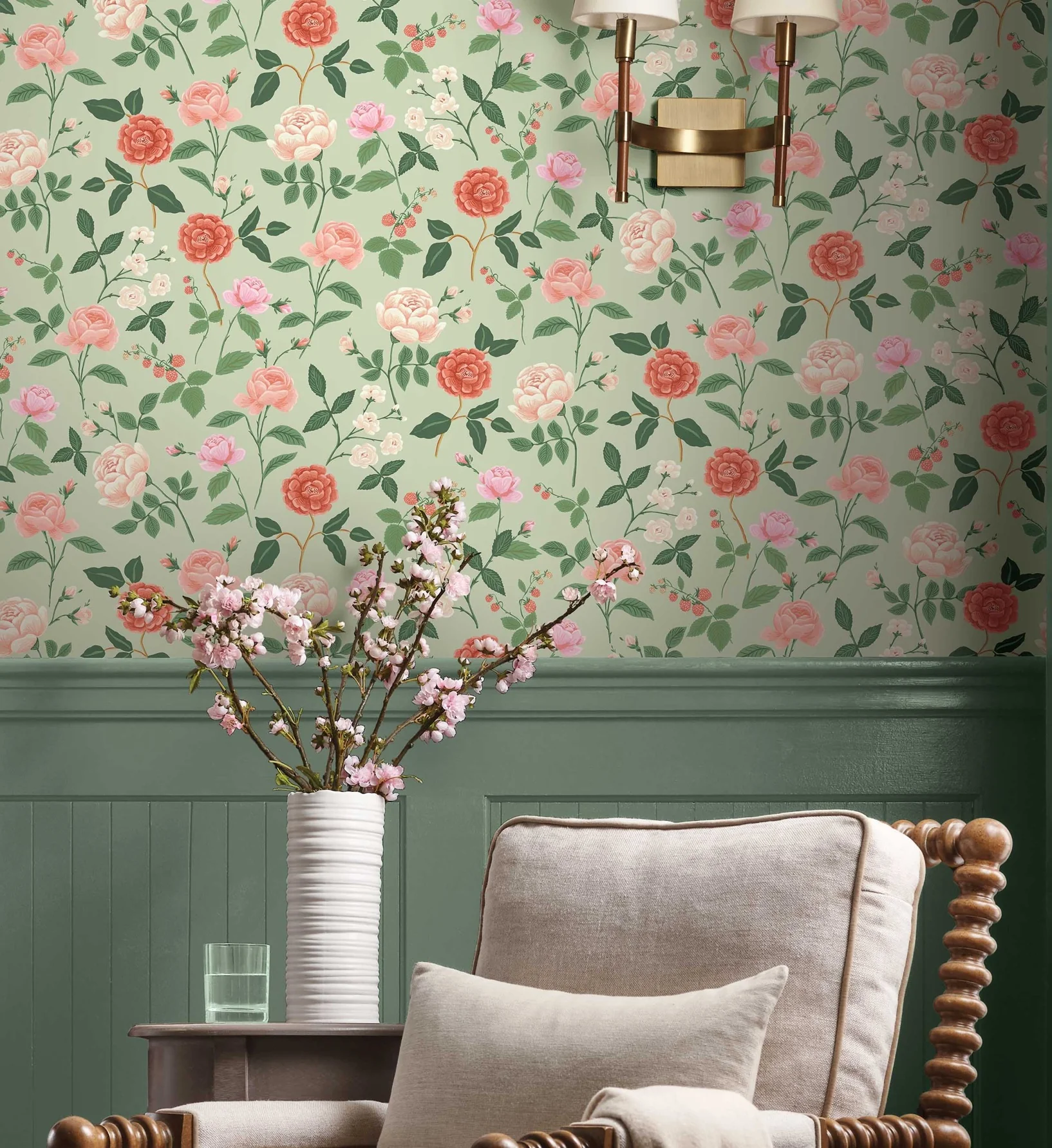 Roses Wallpaper - Mint - Image 4