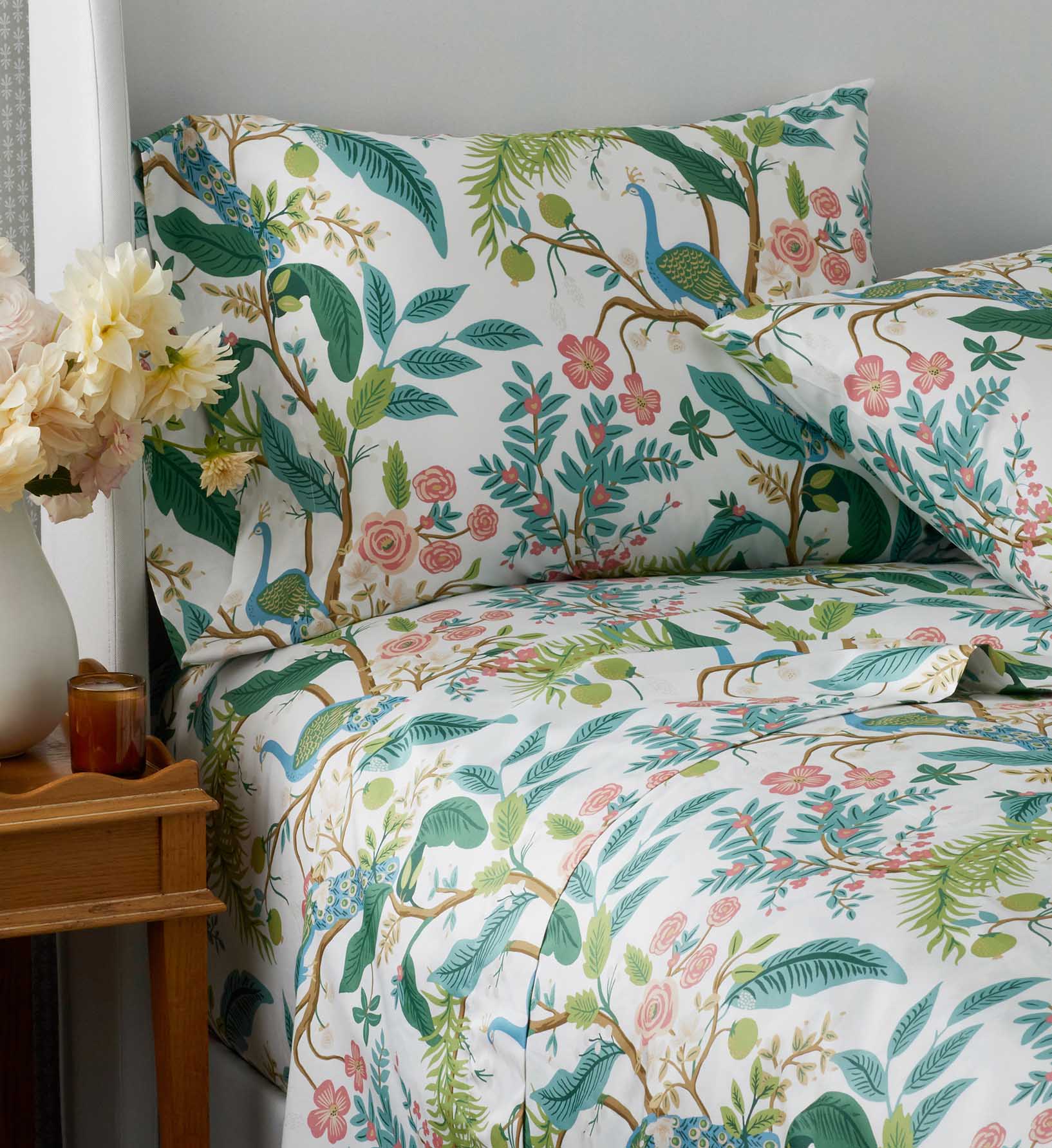 Sateen Flat Sheet - Peacock White - Image 2