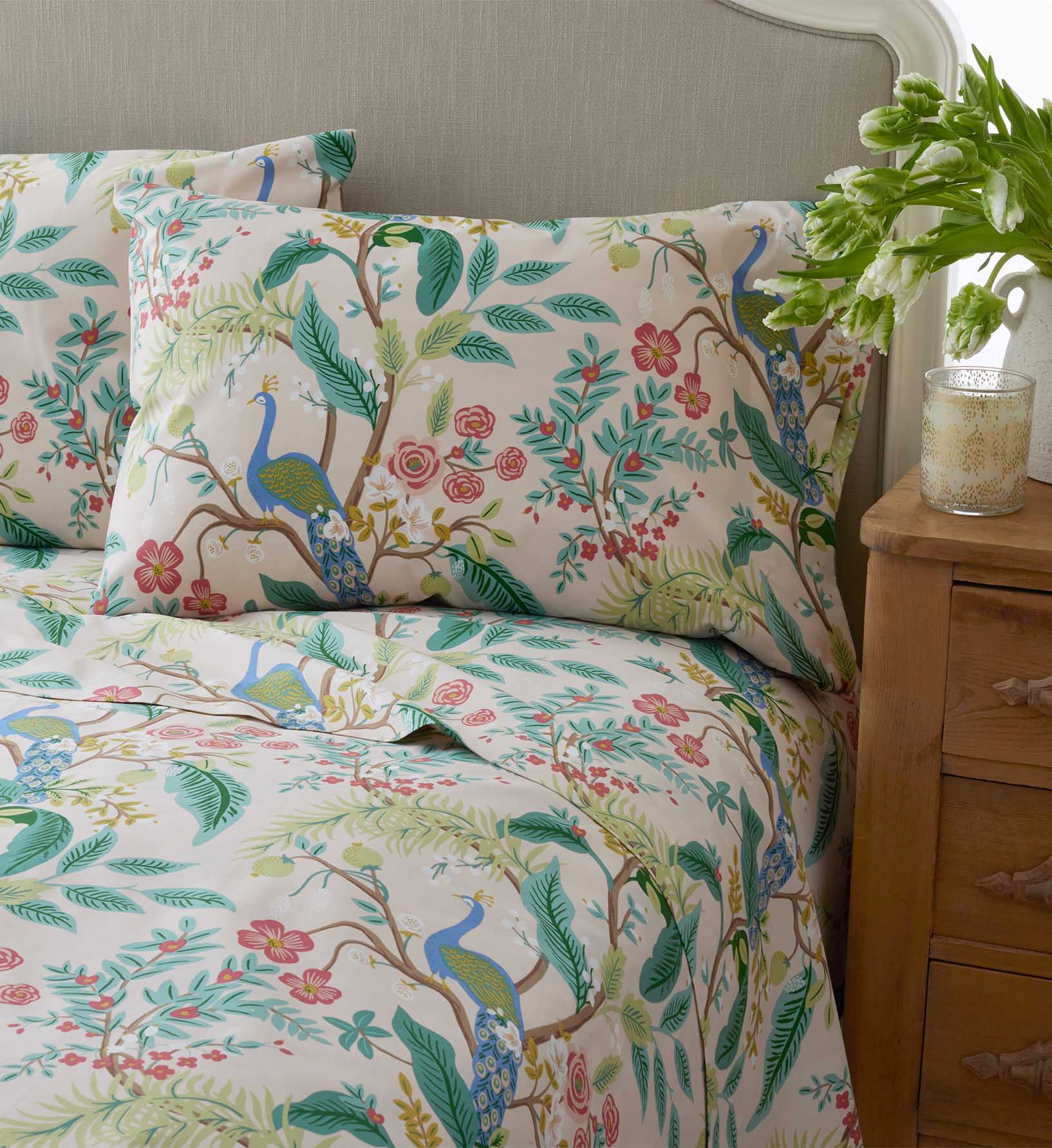 Sateen Flat Sheet - Peacock Blush - Image 2