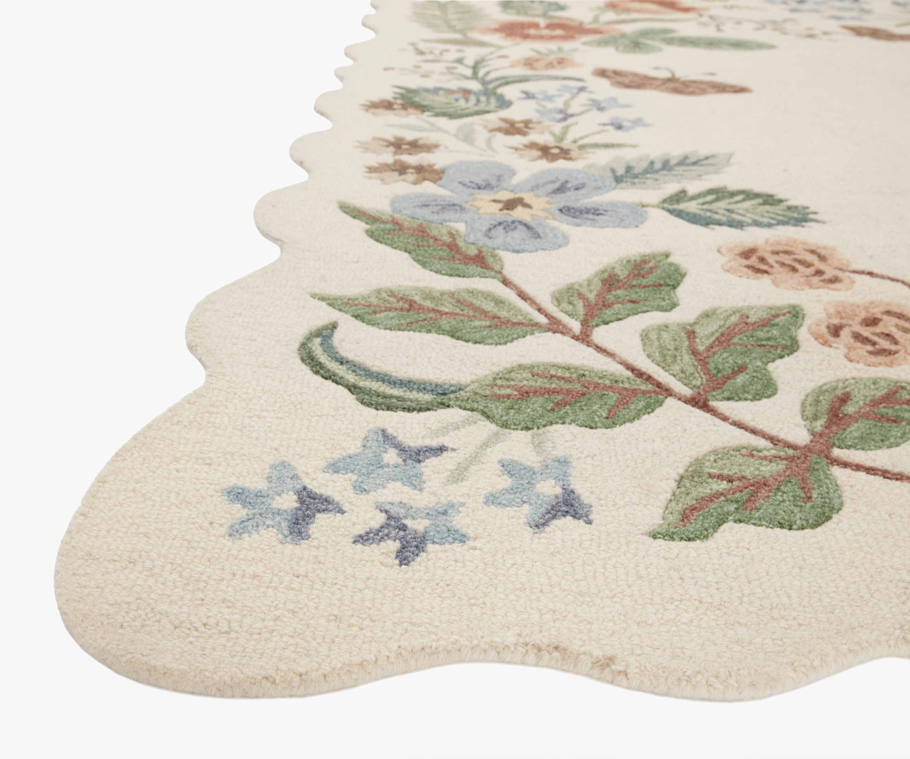 Strawberry Fields Wool-Hooked Rug - Cream - Image 3