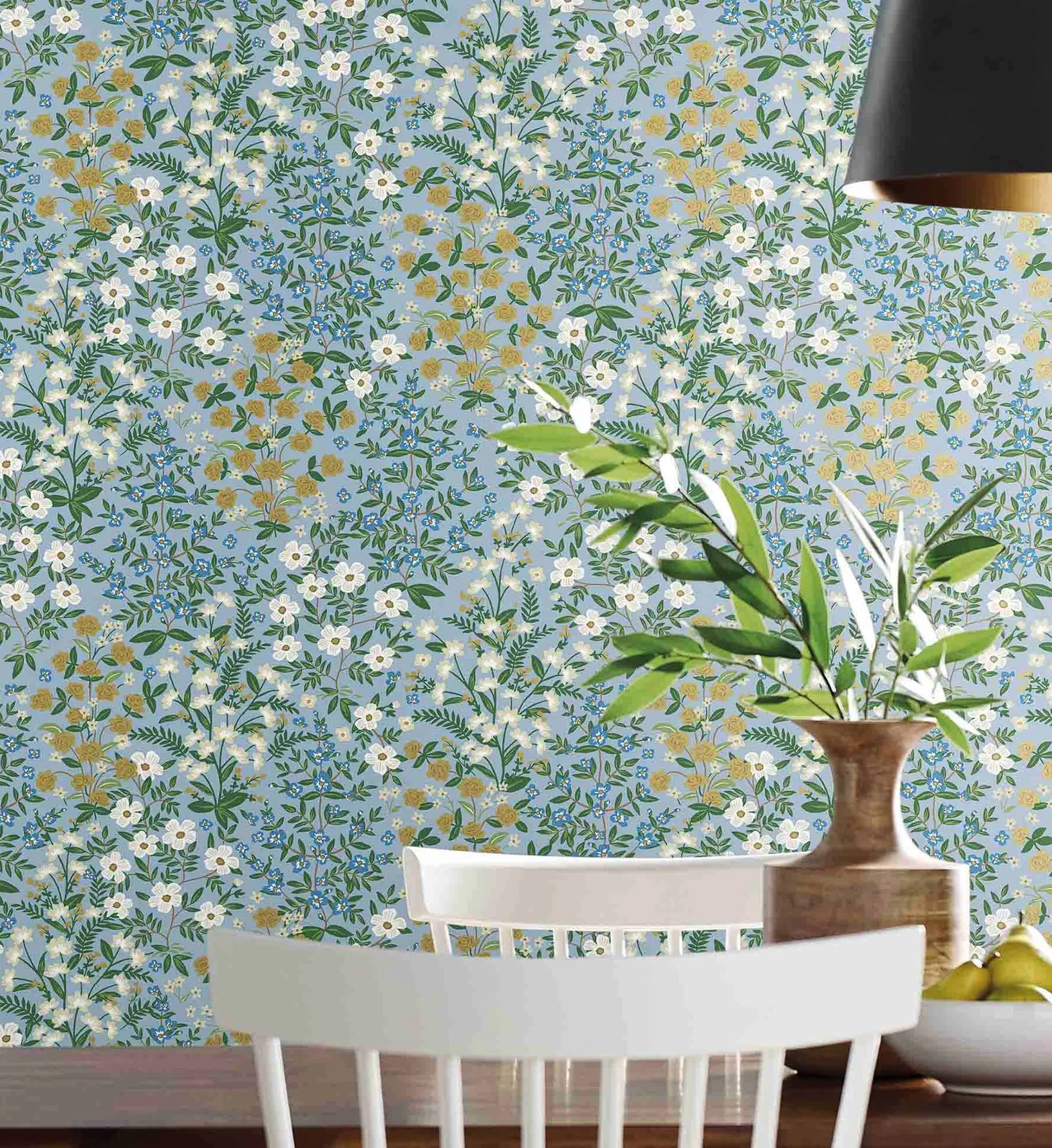 Wildwood Garden Wallpaper - Blue - Image 4