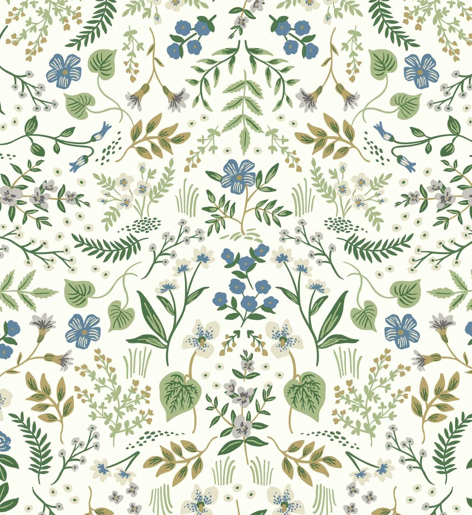 Wildwood Wallpaper - Blue & Green - Image 3
