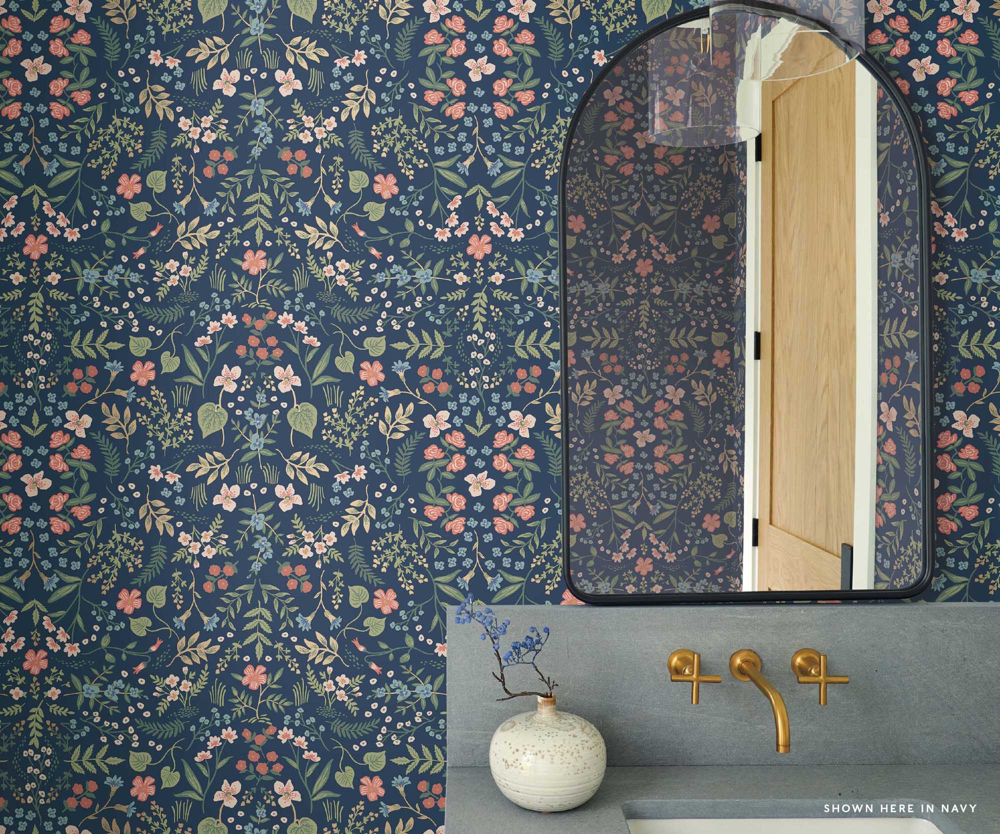 Wildwood Wallpaper Sample - Blue & Green - Image 3