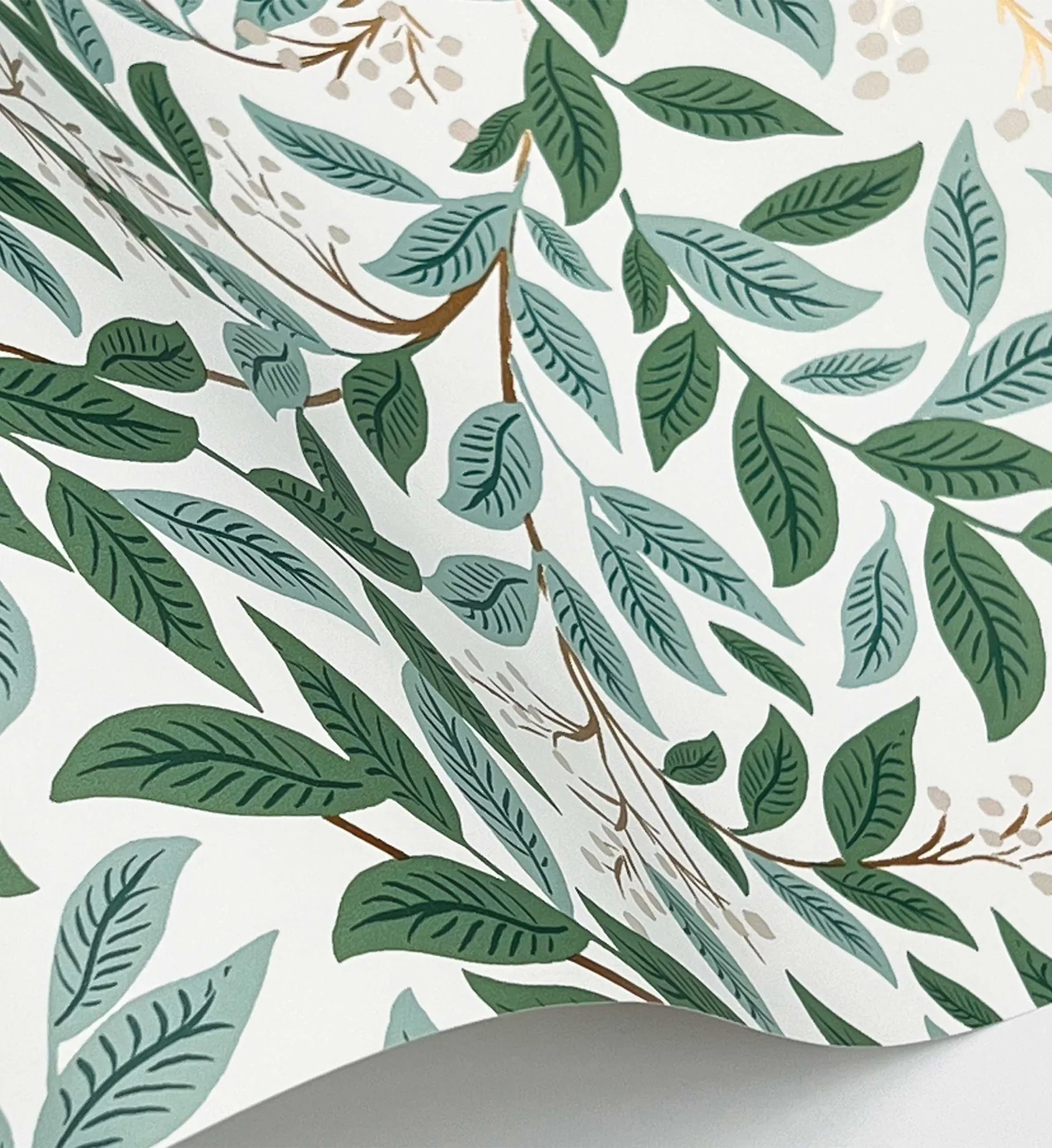 Willowberry Wallpaper - Emerald & White - Image 4
